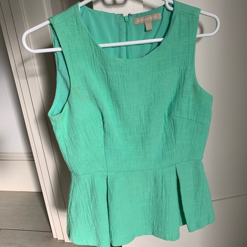 Banana Republic Green Peplum Top